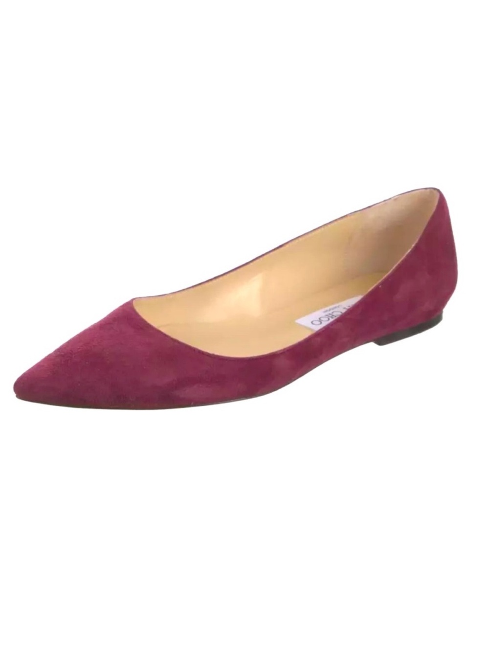 Brand New JIMMY CHOO Romy Suede Ballet Flat Shoes, Burgundy Color, Size 39.5/9.5